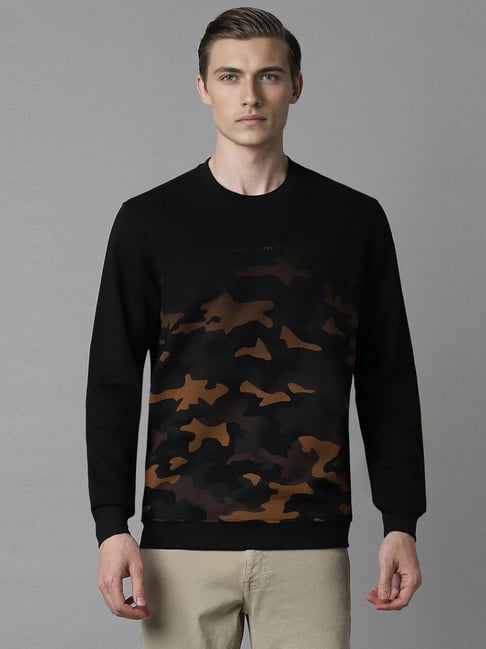 Louis Philippe Black Cotton Regular Fit Printed Sweatshirt-picture-31