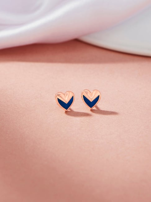 litestyle by png P.N.Gadgil Jewellers 18K Midnight Hearts Stud Gold Earring for Kids-picture-25