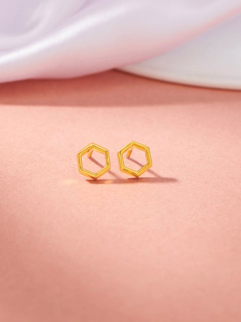 P.N.Gadgil Jewellers 18K Golden Hive Stud Gold Earring for Kids-image-33