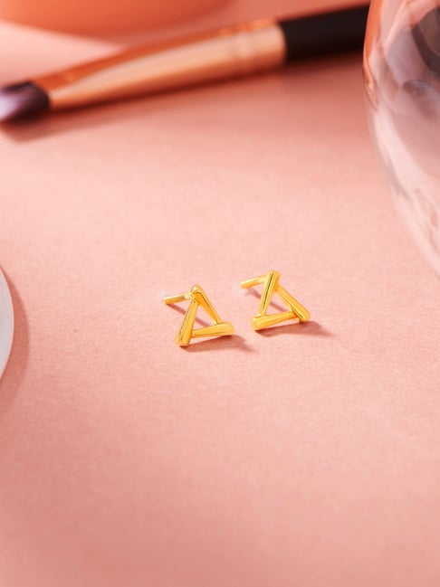 P.N.Gadgil Jewellers 18K Prism Vertex Stud Gold Earring for Kids-image-16