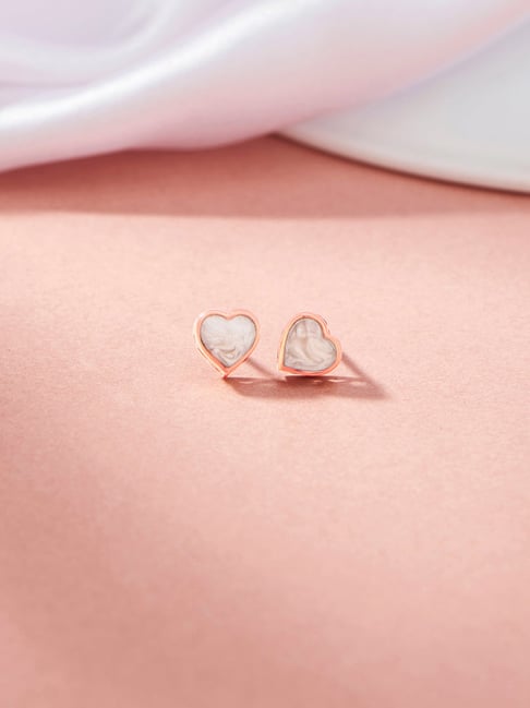 litestyle by png P.N.Gadgil Jewellers 18K Marble Heart Stud Gold Earring for Kids-picture-15