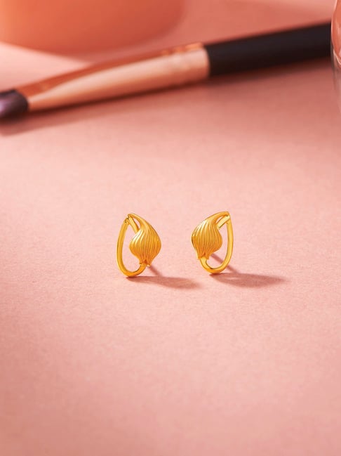 P.N.Gadgil Jewellers 18K Petal Harmony Stud Gold Earring for Kids-image-46