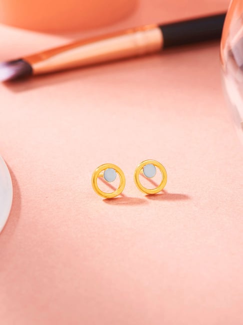 P.N.Gadgil Jewellers 18K Tender Circle Hoop & Huggie Gold Earring for Kids-image-32