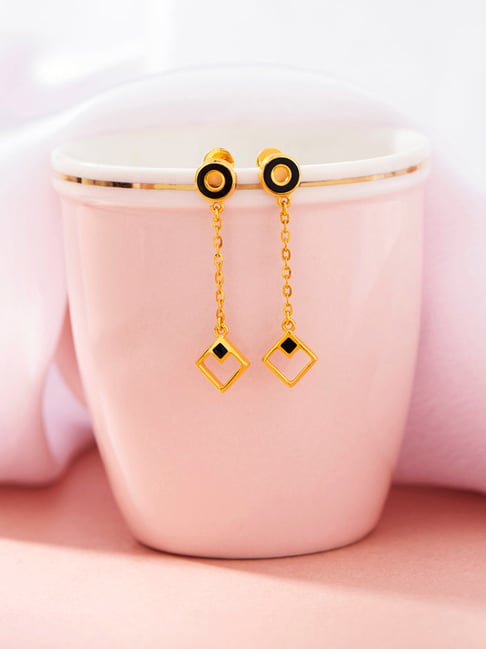 P.N.Gadgil Jewellers 18K Dual Shape Hoop & Huggie Gold Earring for Kids-image-41