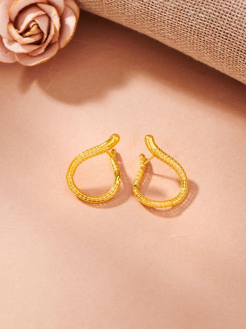 P.N.Gadgil Jewellers 18K River Loop Hoop & Huggie Gold Earring for Kids-image-49
