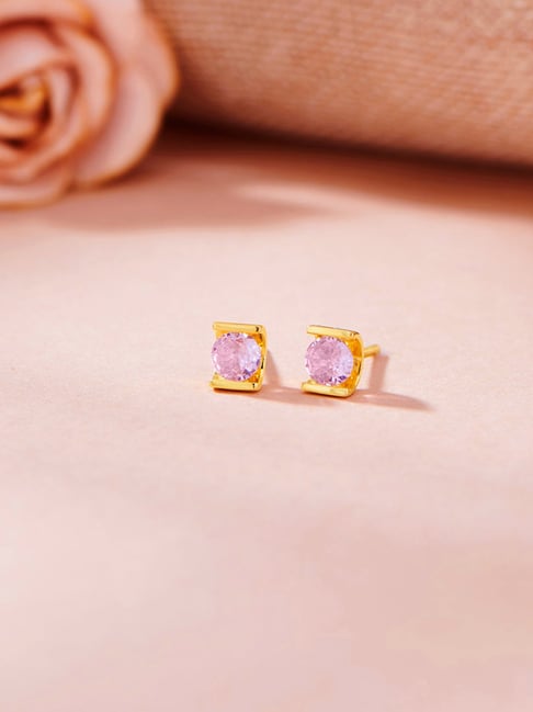 litestyle by png P.N.Gadgil Jewellers 18K Rose Frame Stud Gold Earring for Kids-picture-19
