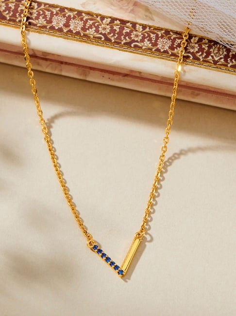 P.N.Gadgil Jewellers 18K Radiant V Gold Necklace for Women