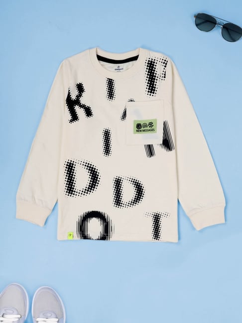 KiddoPanti Boys Beige Cotton Printed T-Shirts-picture-24