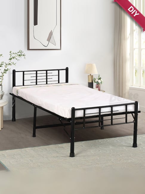 Delite Kom Black Metal Lazo Single Folding Bed