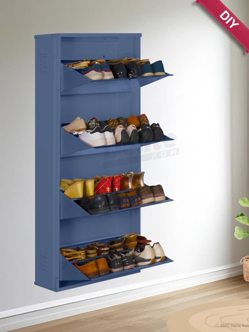 Delite Kom Graphite Grey Metal 8 Shelves Shoe Cabinet with Lock-picture-34