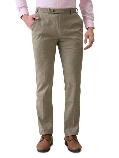 Park Avenue Brown Slim Fit Formal Trosuers-picture-40