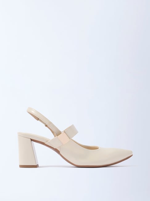 LUNA BLU by Westside Ivory Slingback Block Heel Mules-picture-31