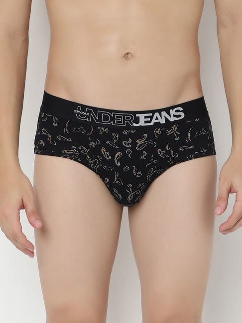 Underjeans By Spykar Grey Regular Fit Printed Briefs-picture-26