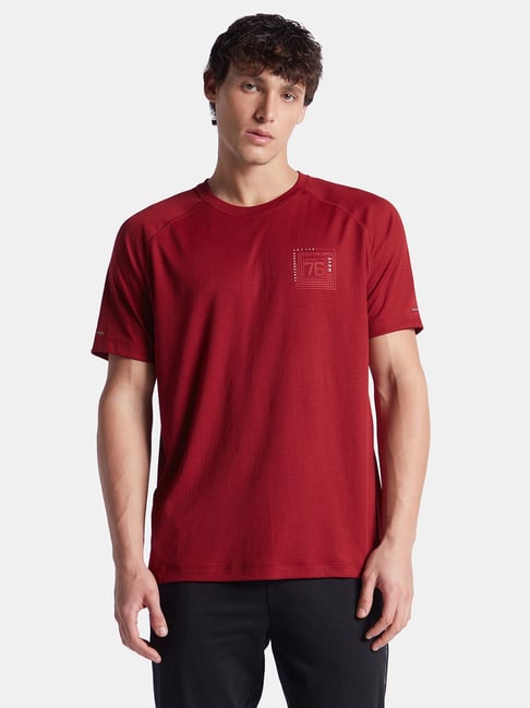 Jockey Red Regular Fit Graphic Sports T-Shirt-picture-24