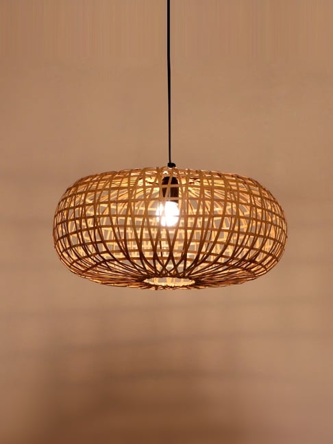 Home Blitz Brown Iron Orion Flat Ball Hanging Lamp