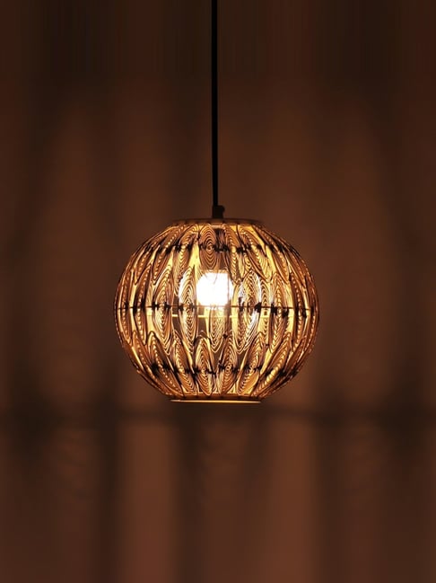 Home Blitz Brown Iron Tena Round Quilled Hanging Lamp