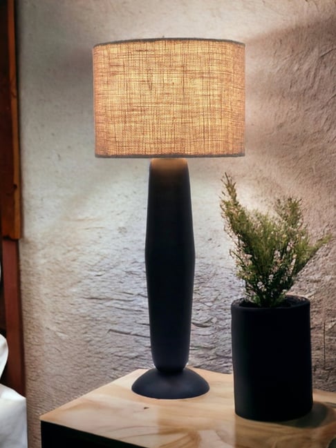 Home Blitz Black Iron Noirjute Table Lamp
