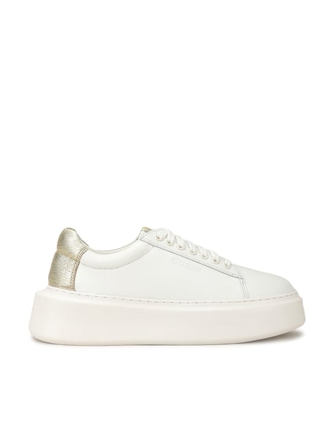 Guess Women's White & Gold Colorblocked Casual Sneakers-picture-37