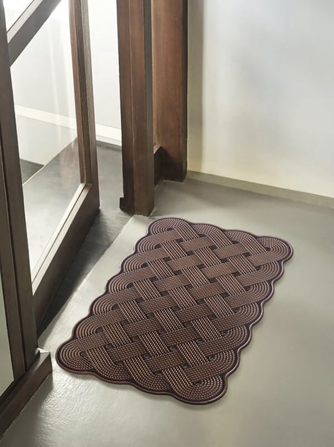 Bianca USA Brown Rubber Abstract Door Mat