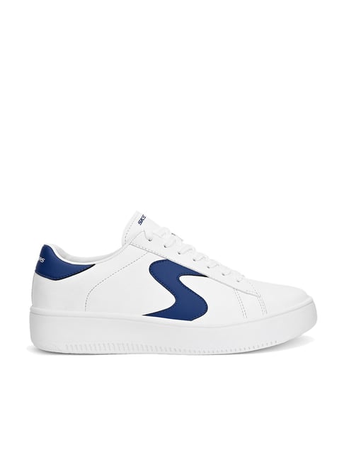 Skechers Men's Sport Court 92 White & Blue Casual Sneakers