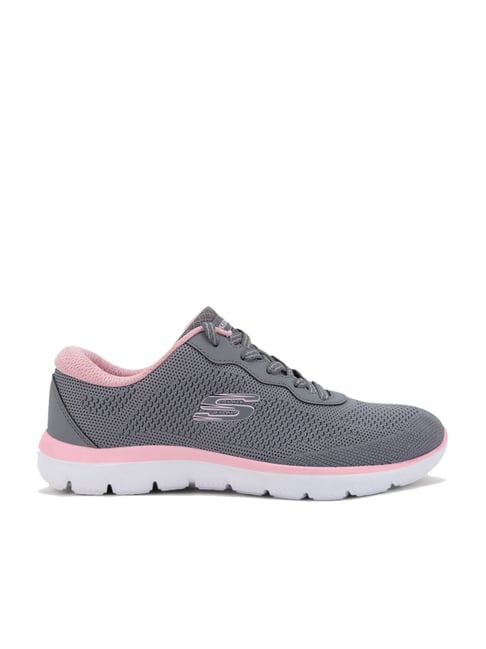 Skechers Women's Summits Charcoal Pink Casual Sneakers