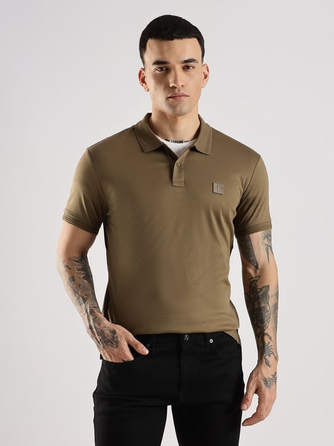 Calvin Klein Jeans Green Cotton Regular Fit Polo T-Shirt-picture-13
