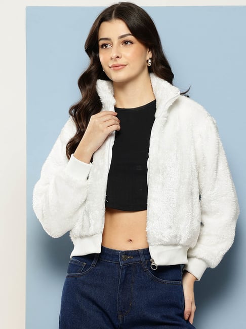 Aarika White Regular Fit Fur Jacket-picture-31