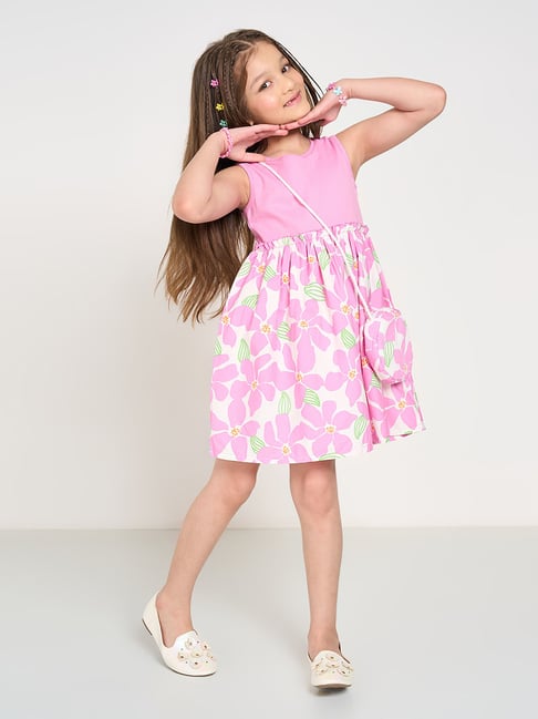 Pantaloons Junior Girls Blushing Bride Floral Print Dress