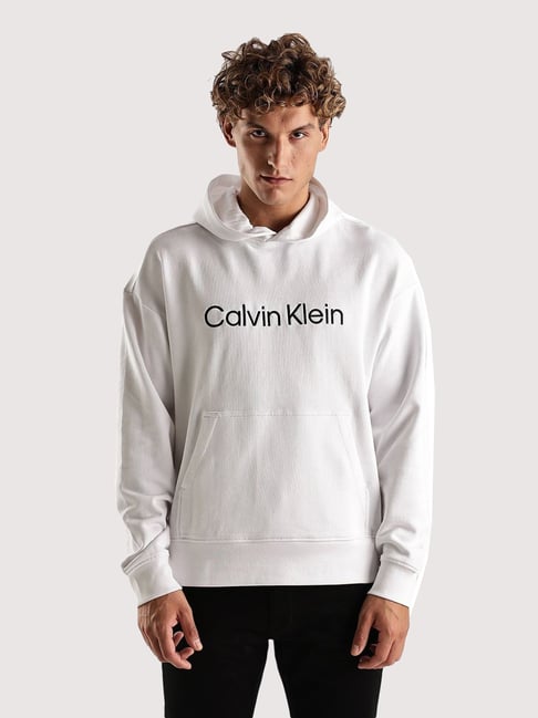 calvin klein jeans Calvin Klein White Cotton Comfort Fit Logo Printed Sweatshirt-picture-44