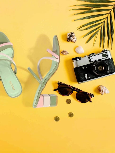 Mochi Women's Green Slides-picture-22