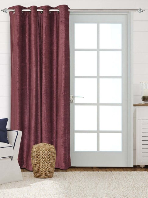 Saral Home Mauve 4x9 ft. Reversible Satin & Velvet Blackout Curtain Pack of 1-picture-43
