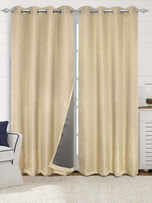 Saral Home Beige 4x7 ft. Blackout curtain Pack of 2-picture-43