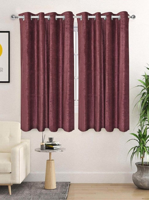 Saral Home Mauve 4x5 ft. Reversible Satin & Velvet Blackout Curtain Pack of 2-picture-44