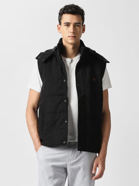 Van Heusen Black Regular Fit Hooded Jacket-picture-33