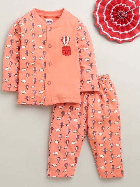 Bumzee Boys Coral Cotton Graphic Print Regular Fit Clothing Set