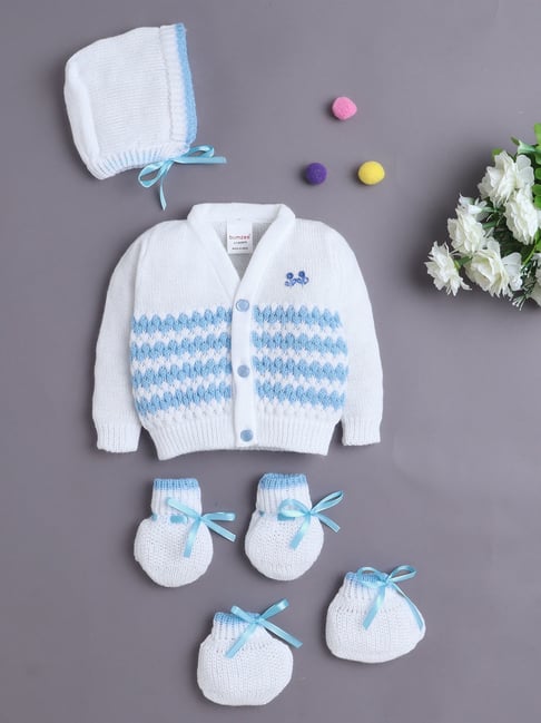 Bumzee Boys White & Sky Blue Regular Fit Sweater-picture-47