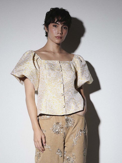 Only White Regular Fit Printed Top-picture-35