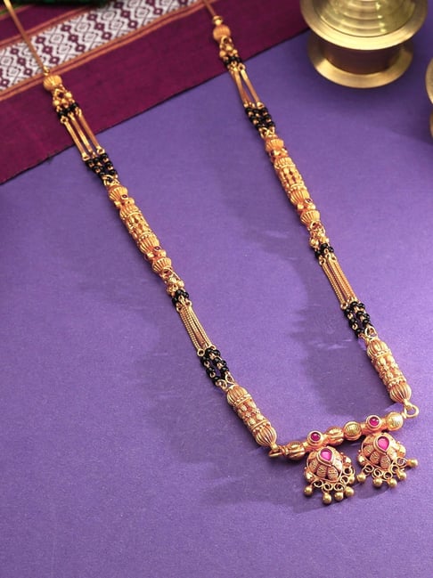 P.N.Gadgil Jewellers 22k (916) Yellow Gold Saptapadi Wati Mani Fancy Mangalsutra