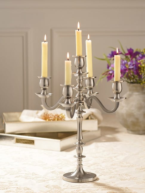 Pure Home and Living Silver 5 Arm Candelabra-picture-48