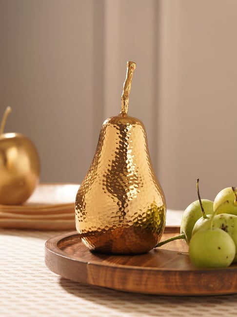 Pure Home and Living Gold Metal Pear Decor Accent-picture-43