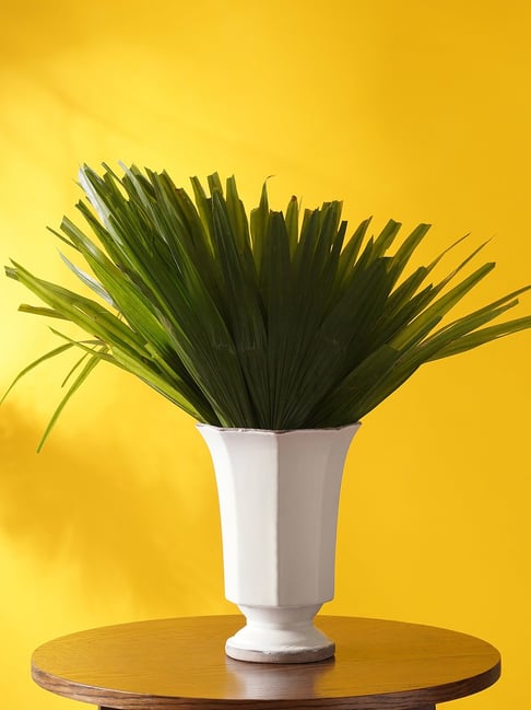 Pure Home and Living Ivory Hexagonal Ceramic Vase