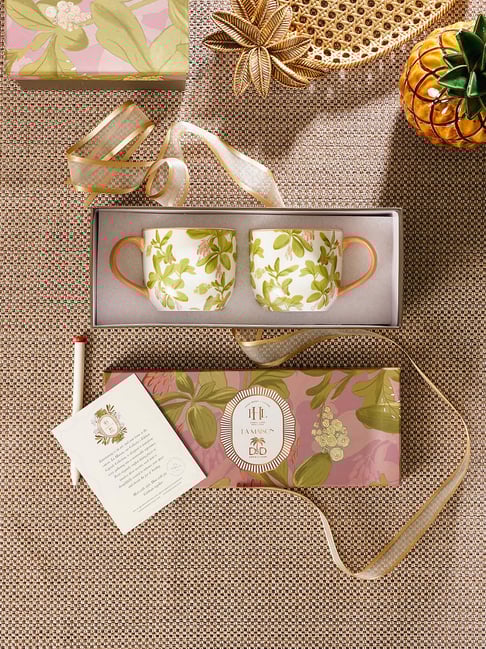 Pure Home and Living Pink Printed Coffee Mugs - Set of 2