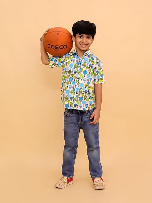 The Mom Store Boys Multicolor Cotton Printed Shirt