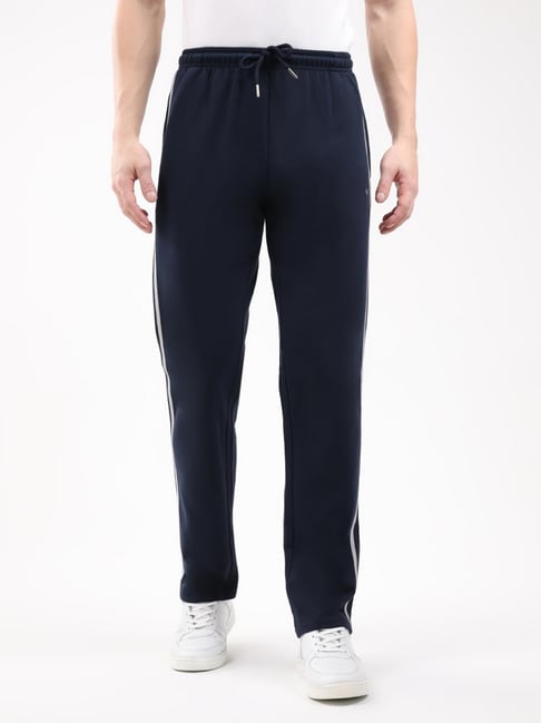 Monte Carlo Navy Blue Solid Regular Fit Joggers