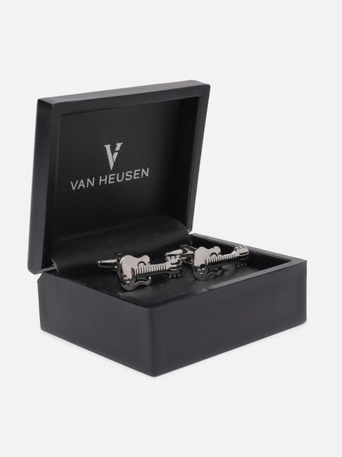 Van Heusen Silver Textured Cufflink