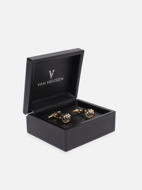 Van Heusen Golden Textured Cufflink