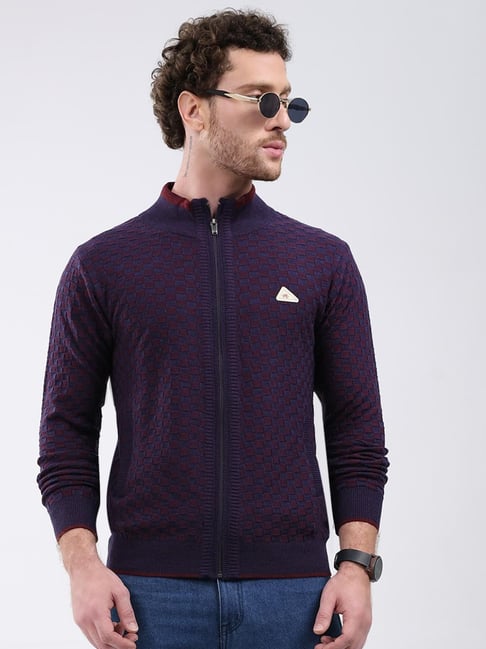 Monte Carlo Purple Woven Design Regular Fit Jacket-picture-15