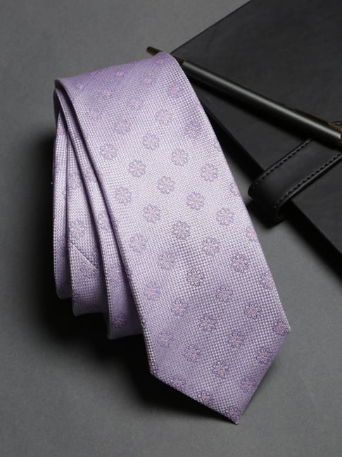 Van Heusen Lilac Embroidered Tie
