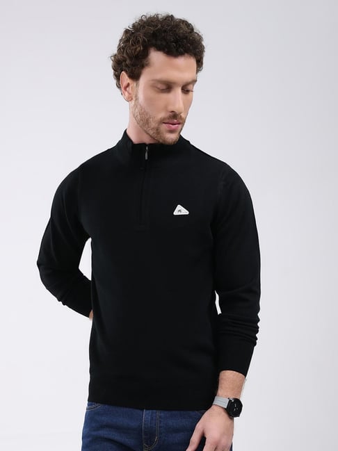 Monte Carlo Black Solid Regular Fit Pullover-picture-46