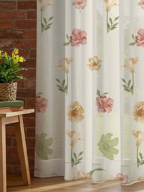 Urban Space Multicolored Floral Print Curtain Pack of 2